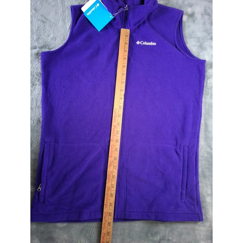 Columbia Fast Trek Vest Youth XL Purple Fleece Full Zip Outdoor Jacket WY1453540